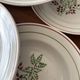 Set of 8 antique deep plates KG Lunéville, floral berry decoration.