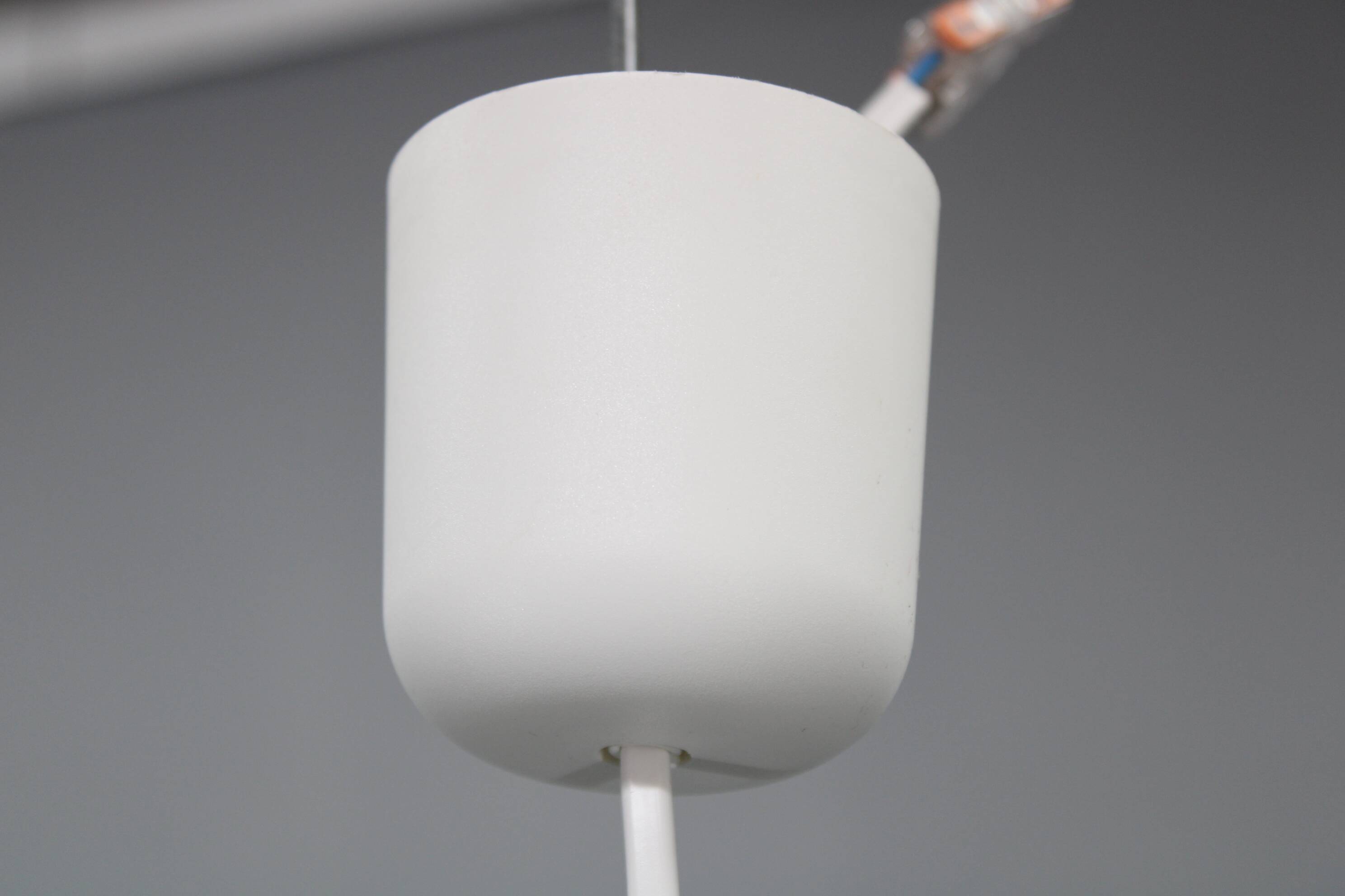 Vintage Italian green and white plastic pendant light, 1970s — Space Age modern