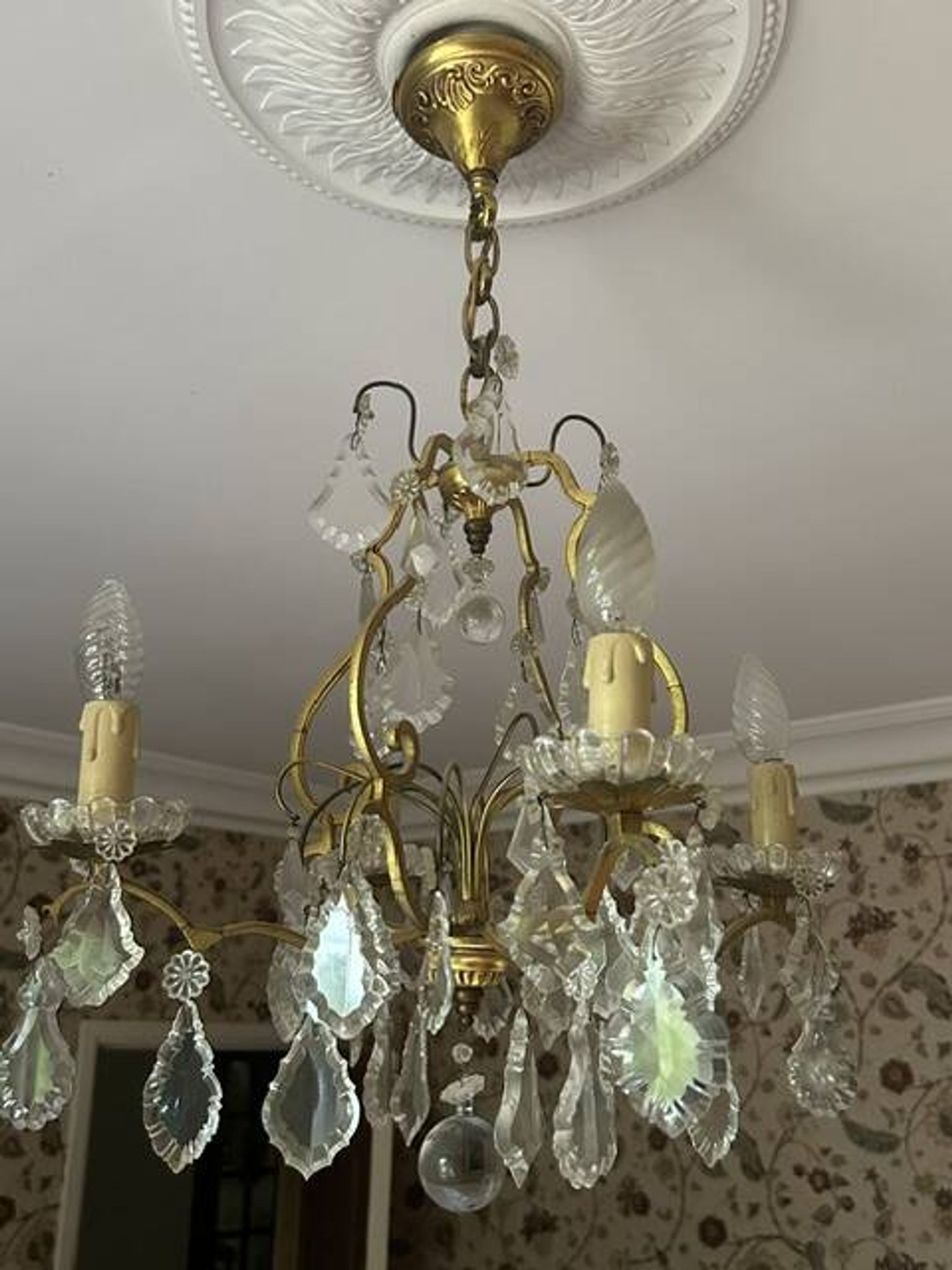 lustre interieur verre et métal