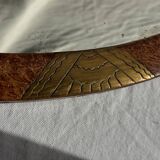 Small oval Art Deco mirror in brown and gold 33x54.