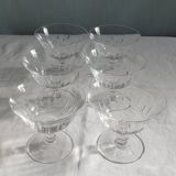 6 coupes à Champagne en cristal