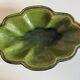 Ribbed dish in green glazed stoneware Dieulefit Poet Laval 1950