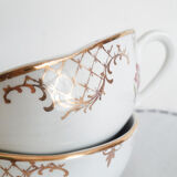 Set of 2 Sarreguemines porcelain tea cups