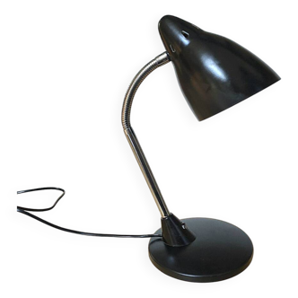 Lampe de bureau vintage en métal noir et chromé