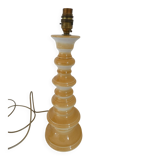 Large baluster-shaped lamp base in yellow and beige ceramic from the 1960s.