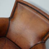 Vintage Dutch cognac coloured leather club chair