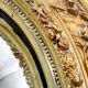 19th century French Gilt  butler mirror with roses and birds