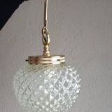 Diamond-point ball globe chandelier, empire style, 1970