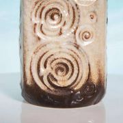 Vintage 'uienvaas' from West Germany, retro fat lava flower vase from the 1960s.