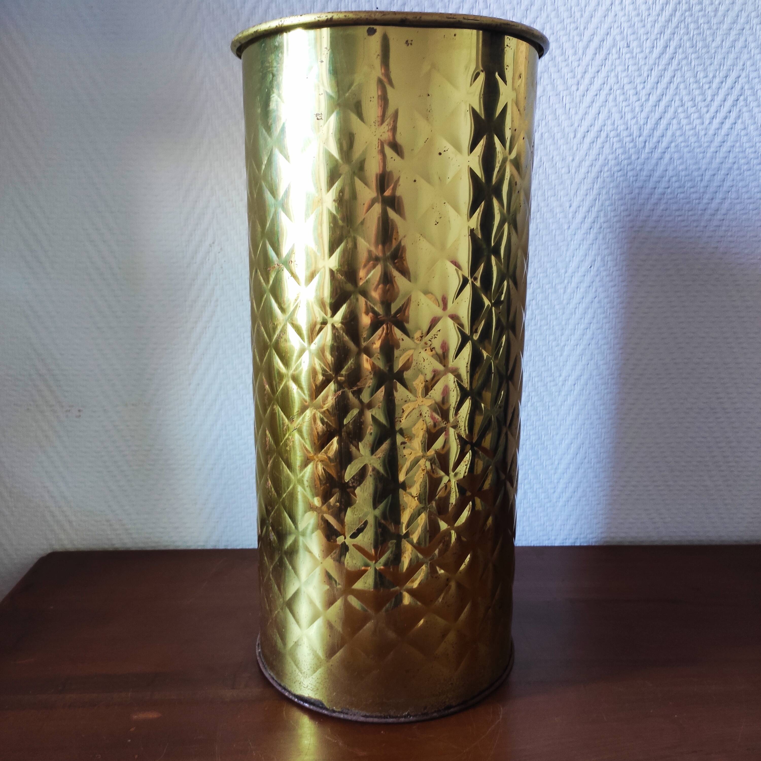 Vintage gold umbrella stand