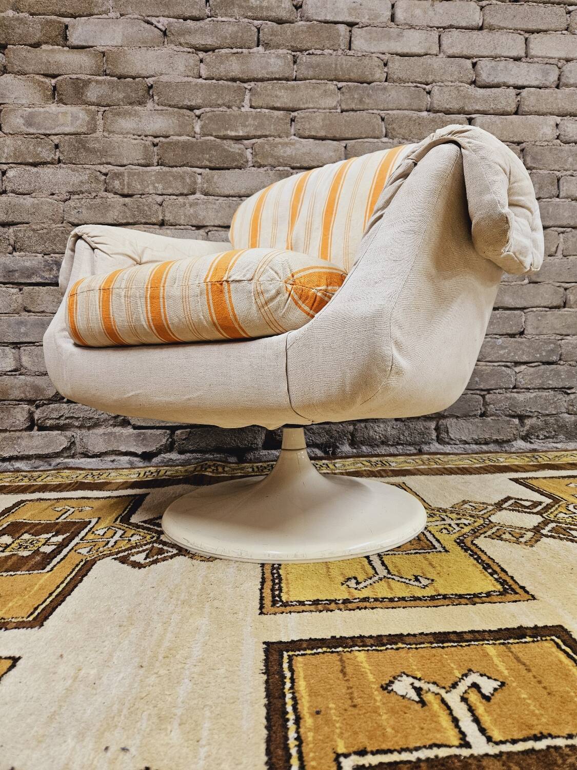 Swivel shell armchair by lusch erzeugnis 1970 vintage