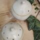 Salt and pepper shaker set in stoneware.