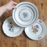 Mismatched vintage dinner plates "Spring"