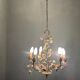 Italian Tole Ceramic Flower Chandelier, 1960s