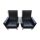 Paire de fauteuils skaï années 60