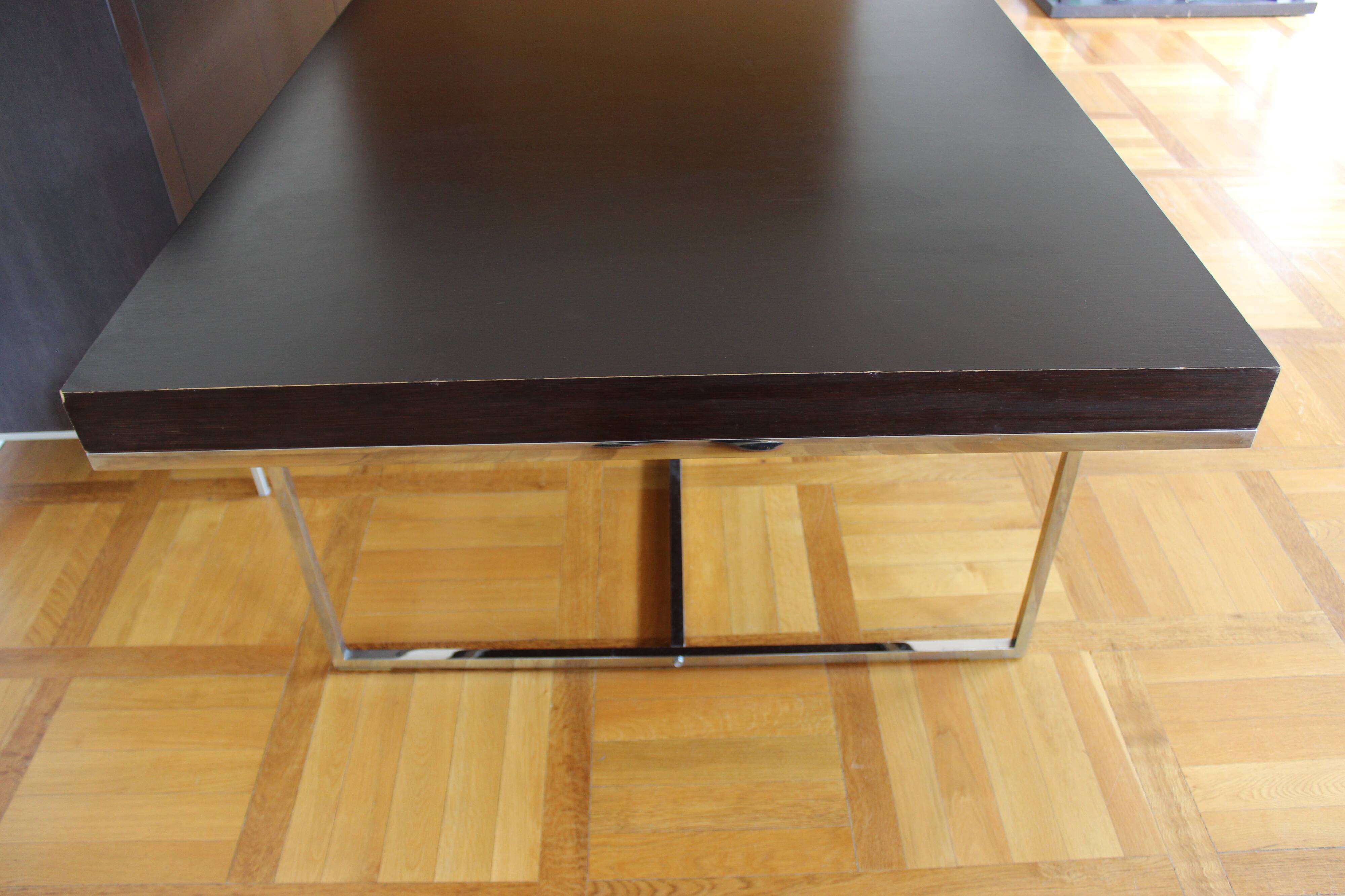 B&B Italia Maxalto - Athos table in wenge, chrome legs - design by Paola Piva.