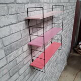 3-tone pink matte black shelf 51x50x13 cm, 80s