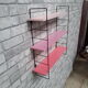 3-tone pink matte black shelf 51x50x13 cm, 80s