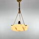Art Deco Marble Glass Pendant Light on Original Rope