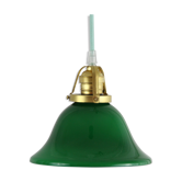 Hanging Lampshade opaline green vintage old Tulip glass