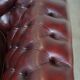 Original English Chesterfield sofa in red cowhide 2 seater