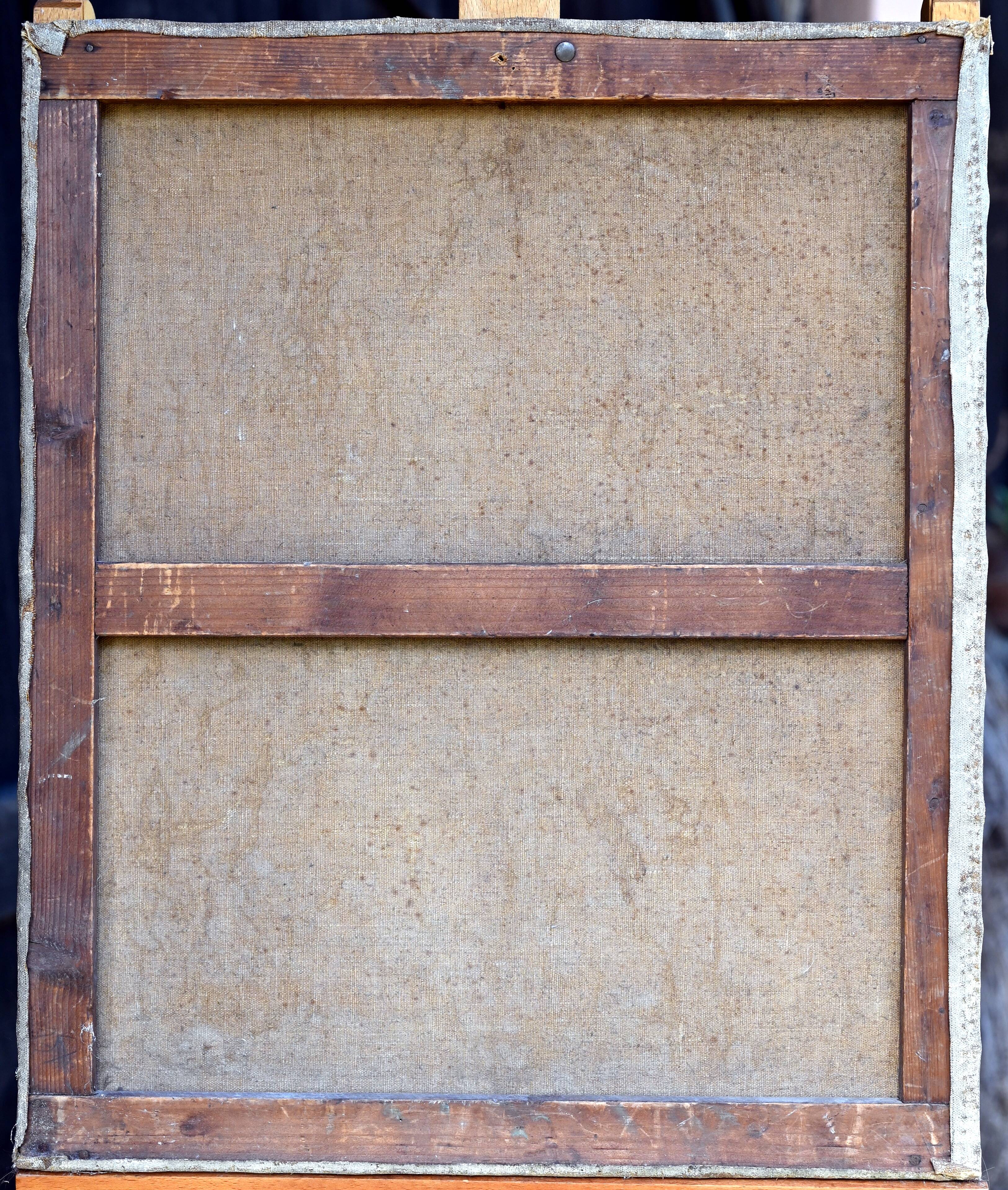 Tableau ancien Arlequin dansant
