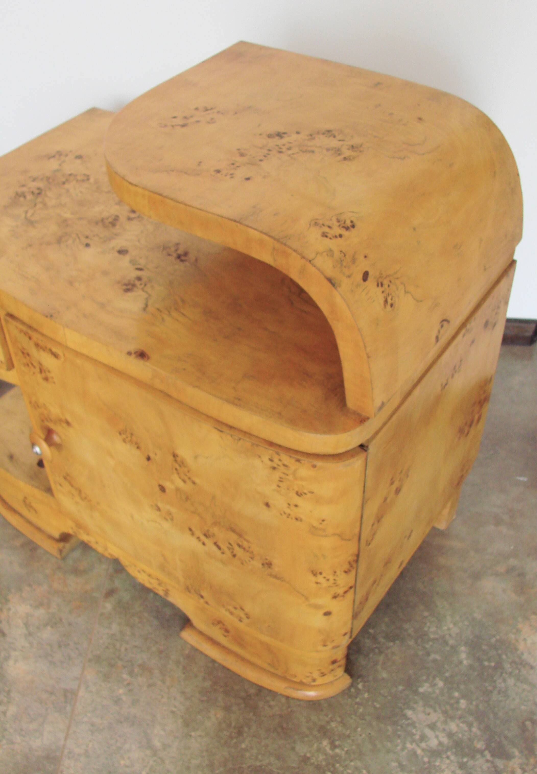 A set of Art Deco bedside tables from the 1940s.