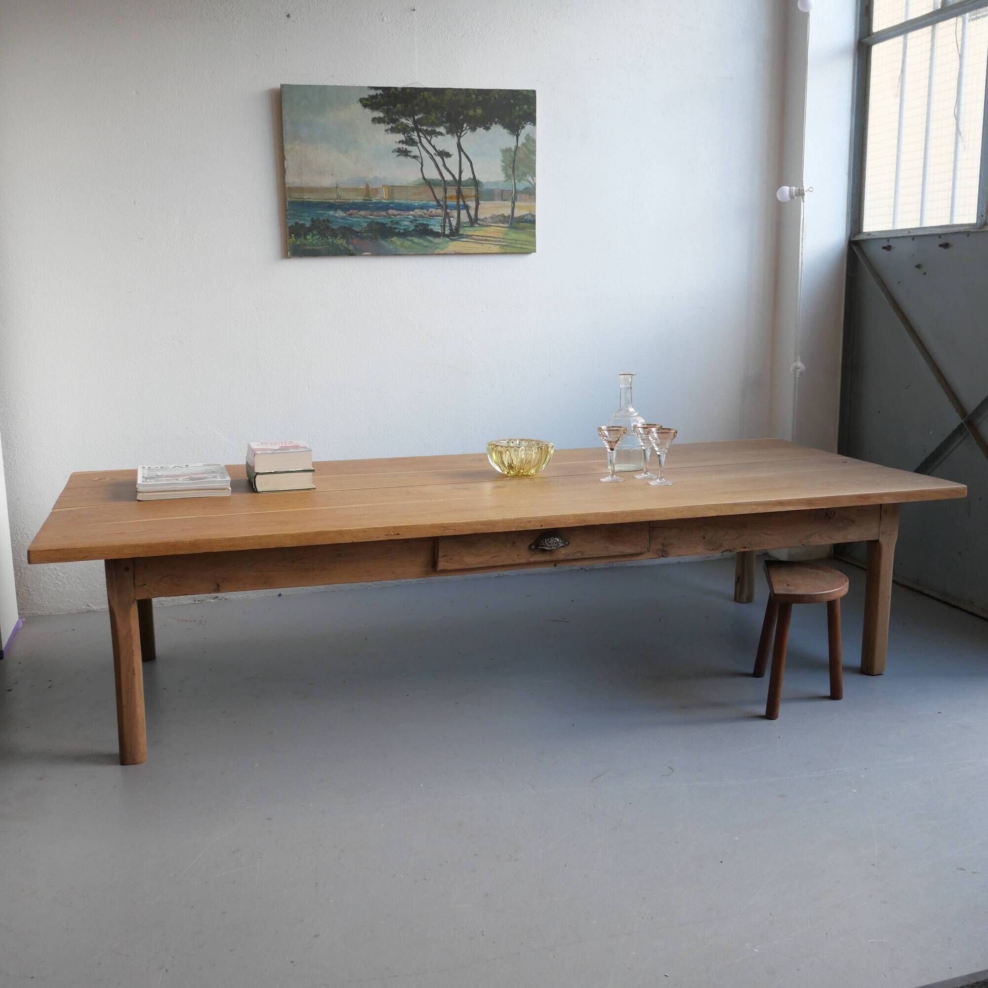 Large oak coffee table