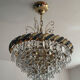 Lustre cascade de pampilles cristal et laiton