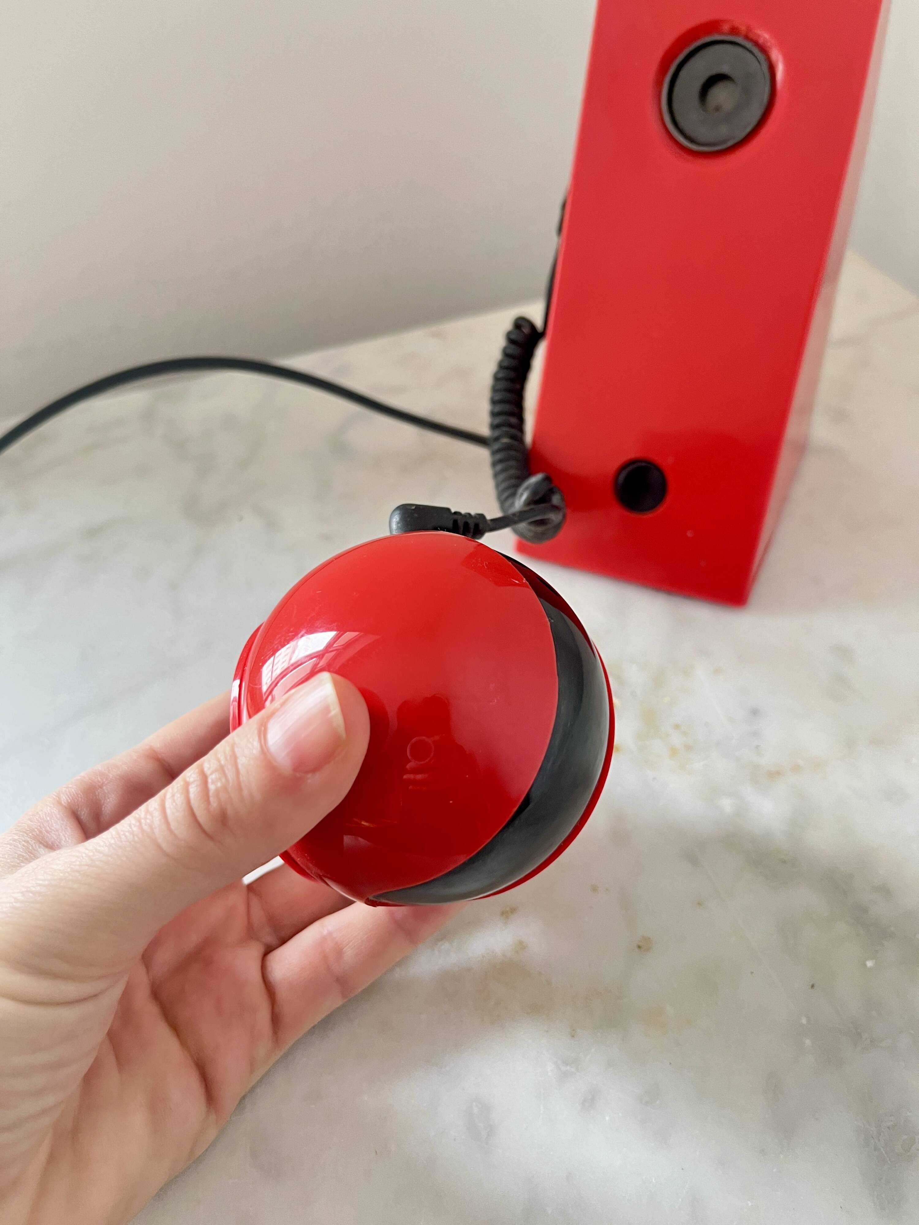 Vintage Space Age Red Magnetic Table Lamp by Brilliant Leuchten AG, Germany