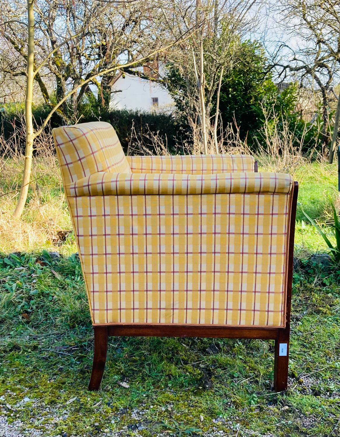 Art Deco club armchair in solid wood, early 20th century