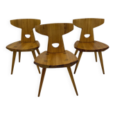 Chaises de salle à manger Jacob Kielland-Brandt en pin massif, Danemark, années 1960.