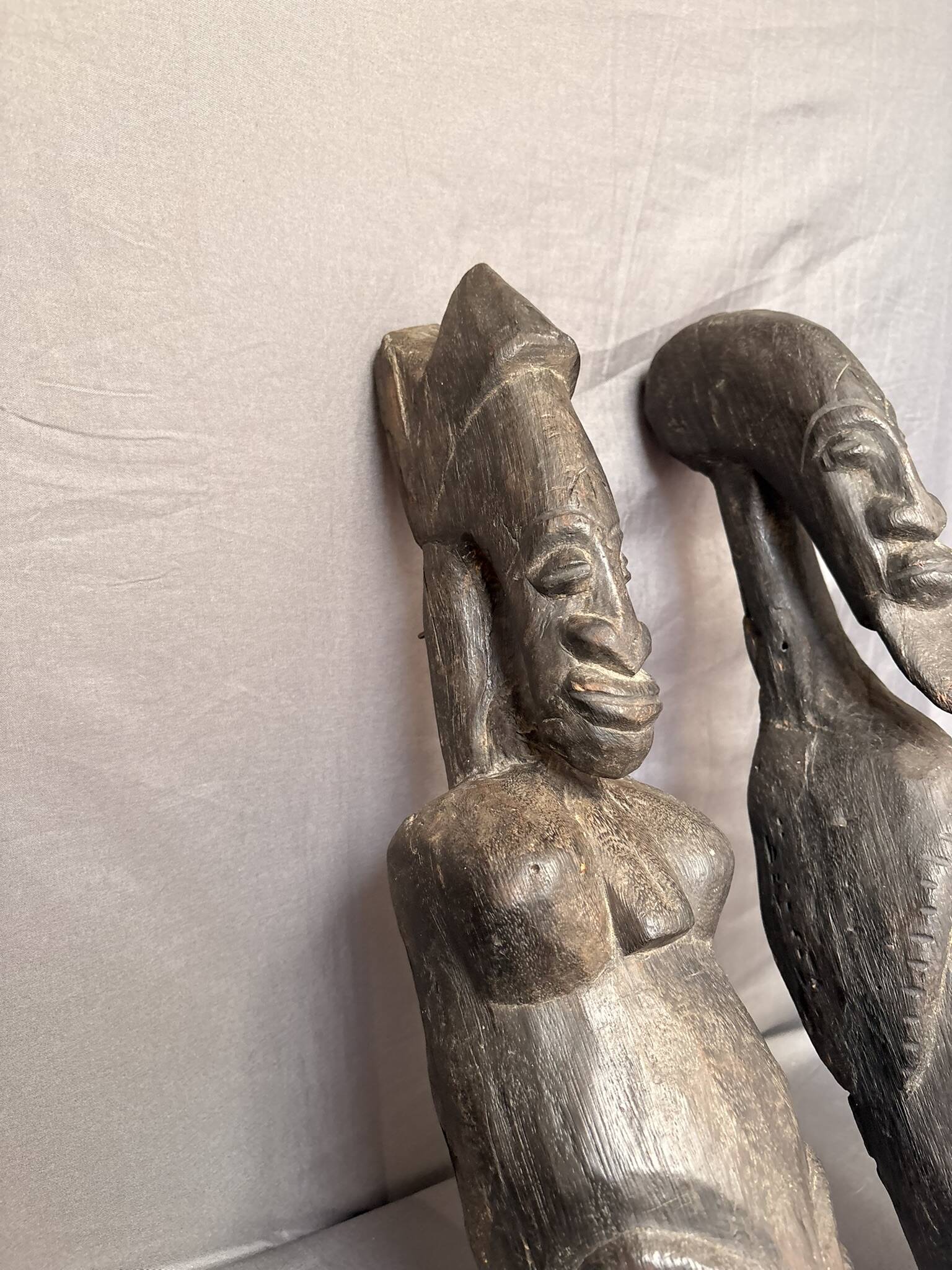 Ancient Pair Mask Helmet Dogon Bambara Mali Ceremony Ritual