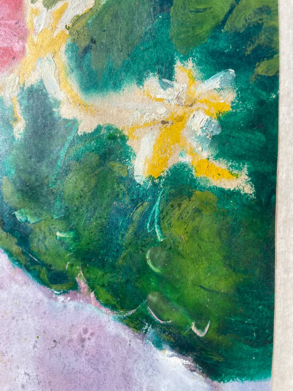 Painting bouquet of flowers painted in oil