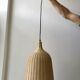 Vintage brushed rattan pendant lamp 80s