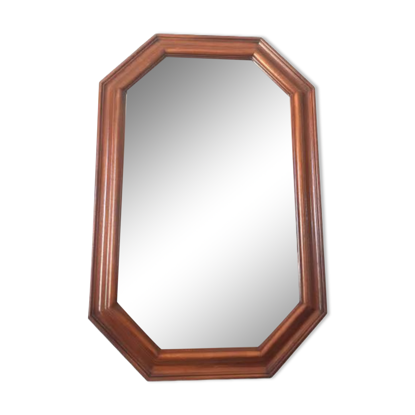 Hexagonal mirror in art deco wood 1950