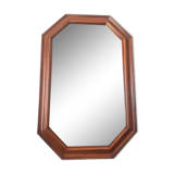 Hexagonal mirror in art deco wood 1950