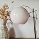Small vintage Space Age desk lamp in white metal, 1970s design.