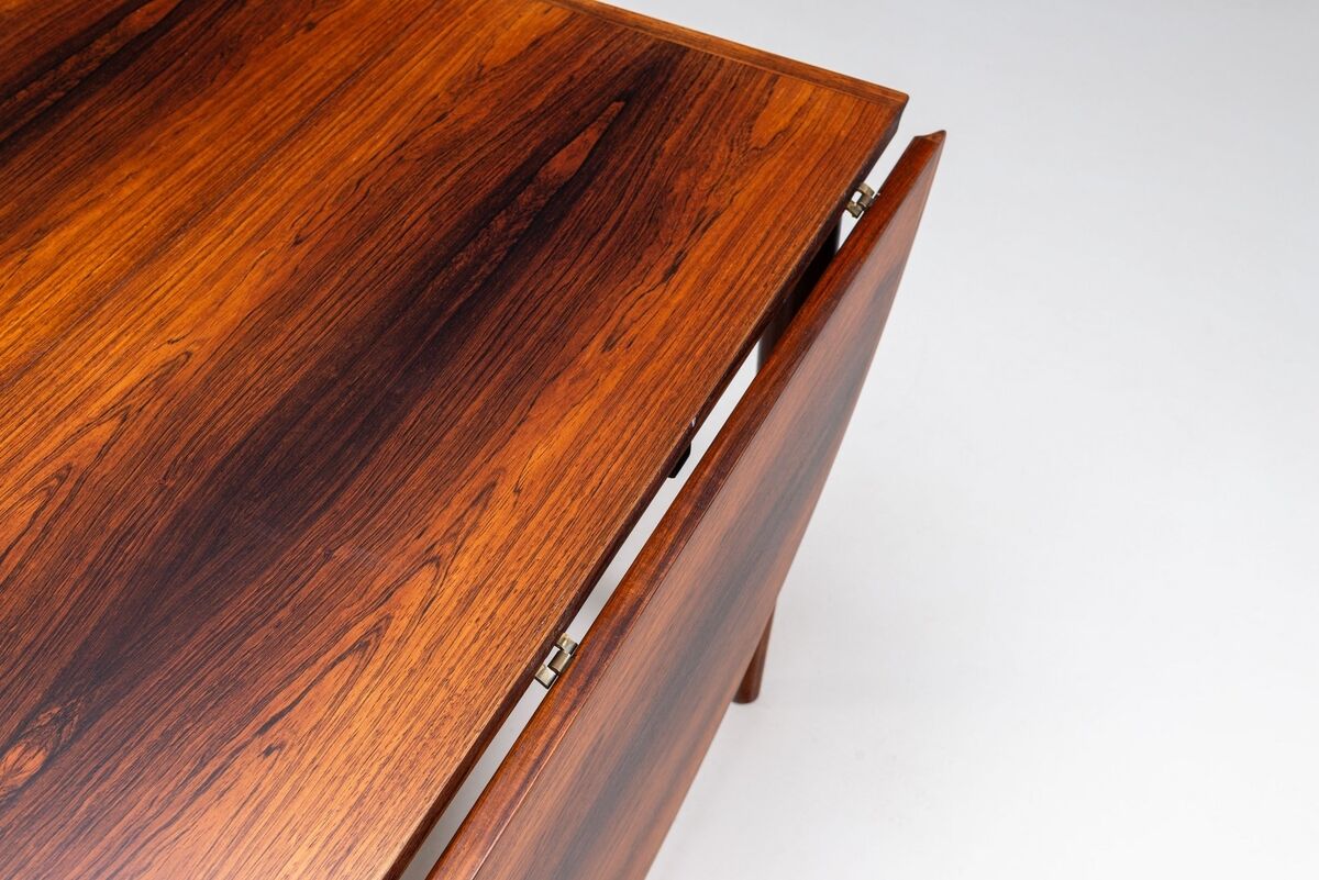Table à manger à rabat modèle 227 d'Arne Vodder en palissandre Sibast 1960