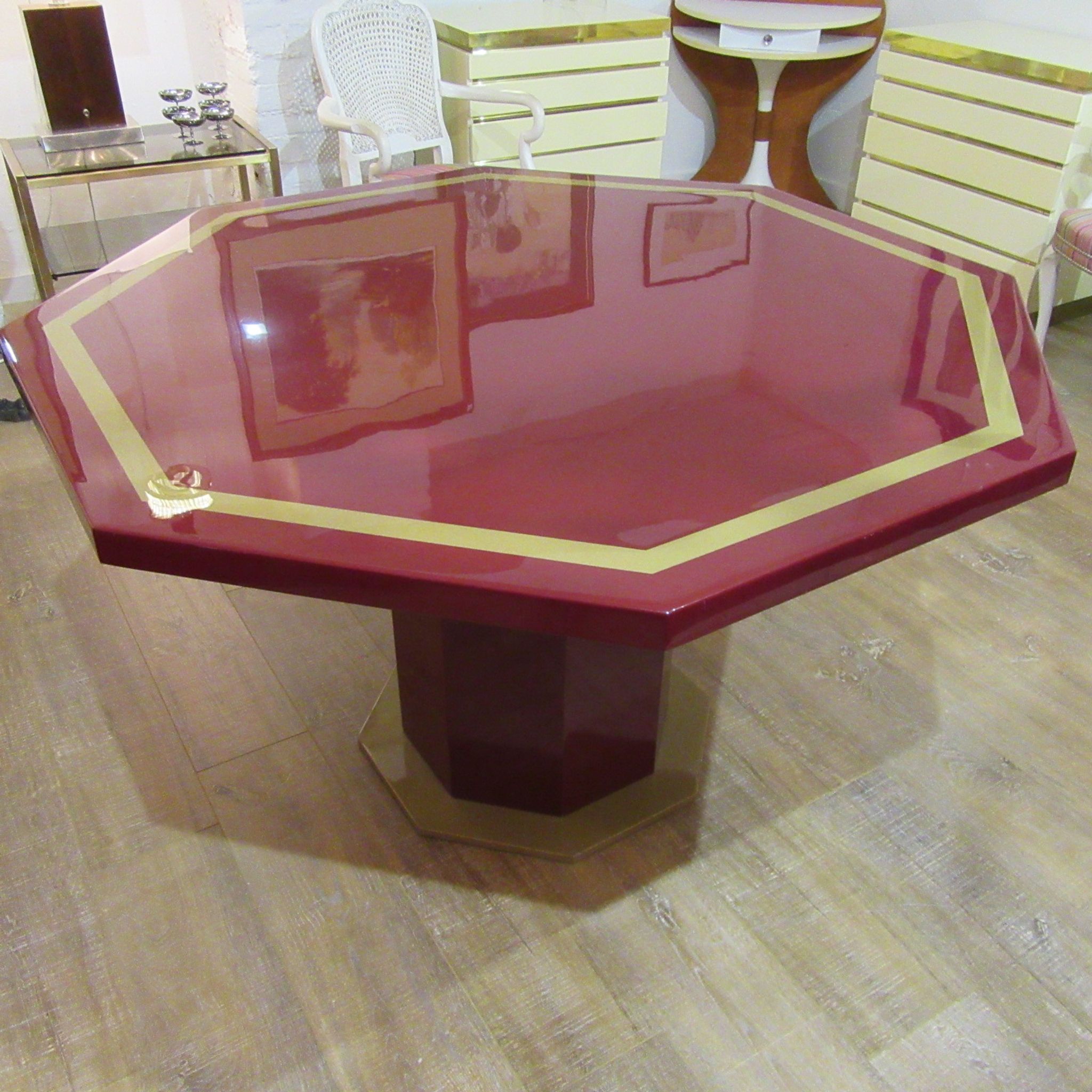 Red and gold laquered table