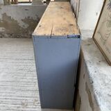 Factory blue patinated workshop furniture