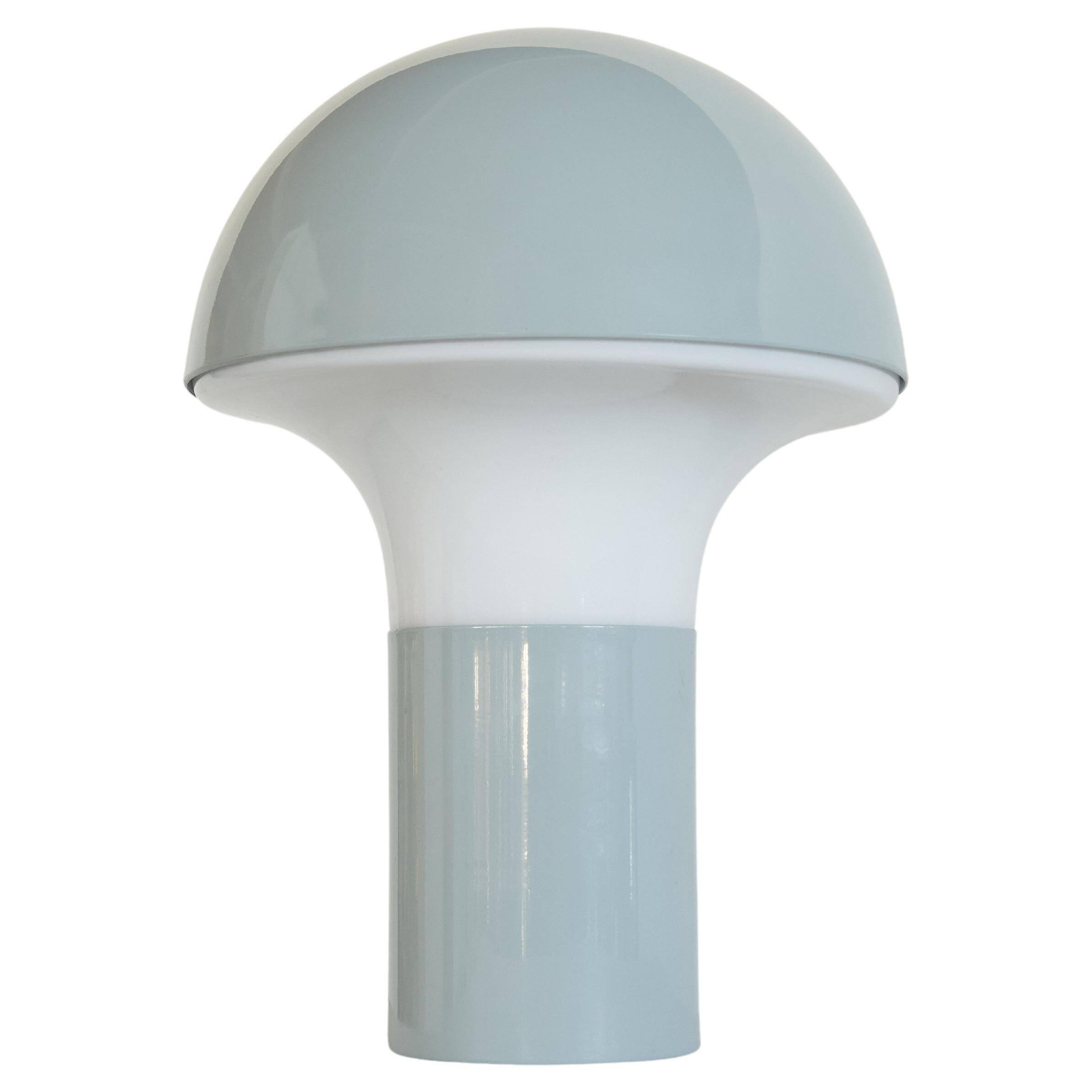 1960s metal and opaline mushroom table lamp