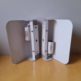 White lacquered metal wall sconces