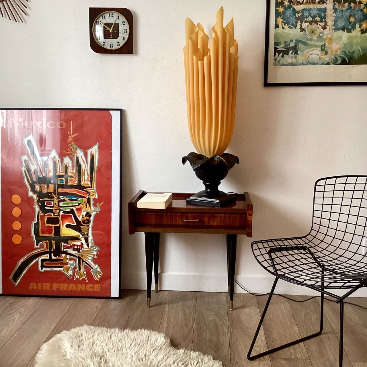 Lacquered bedside table