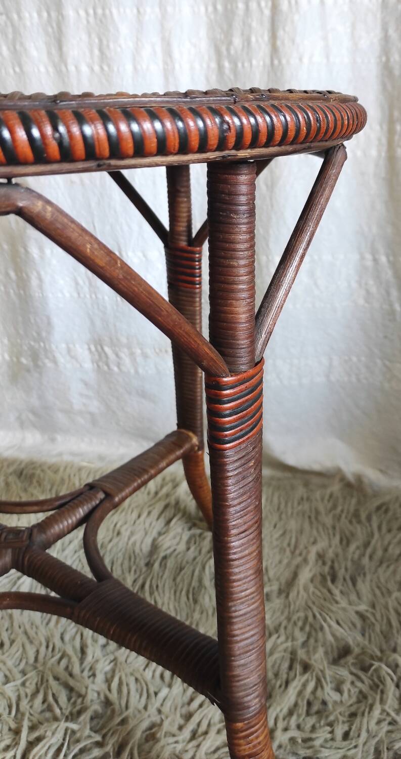 Rattan coffee table - early 20th century