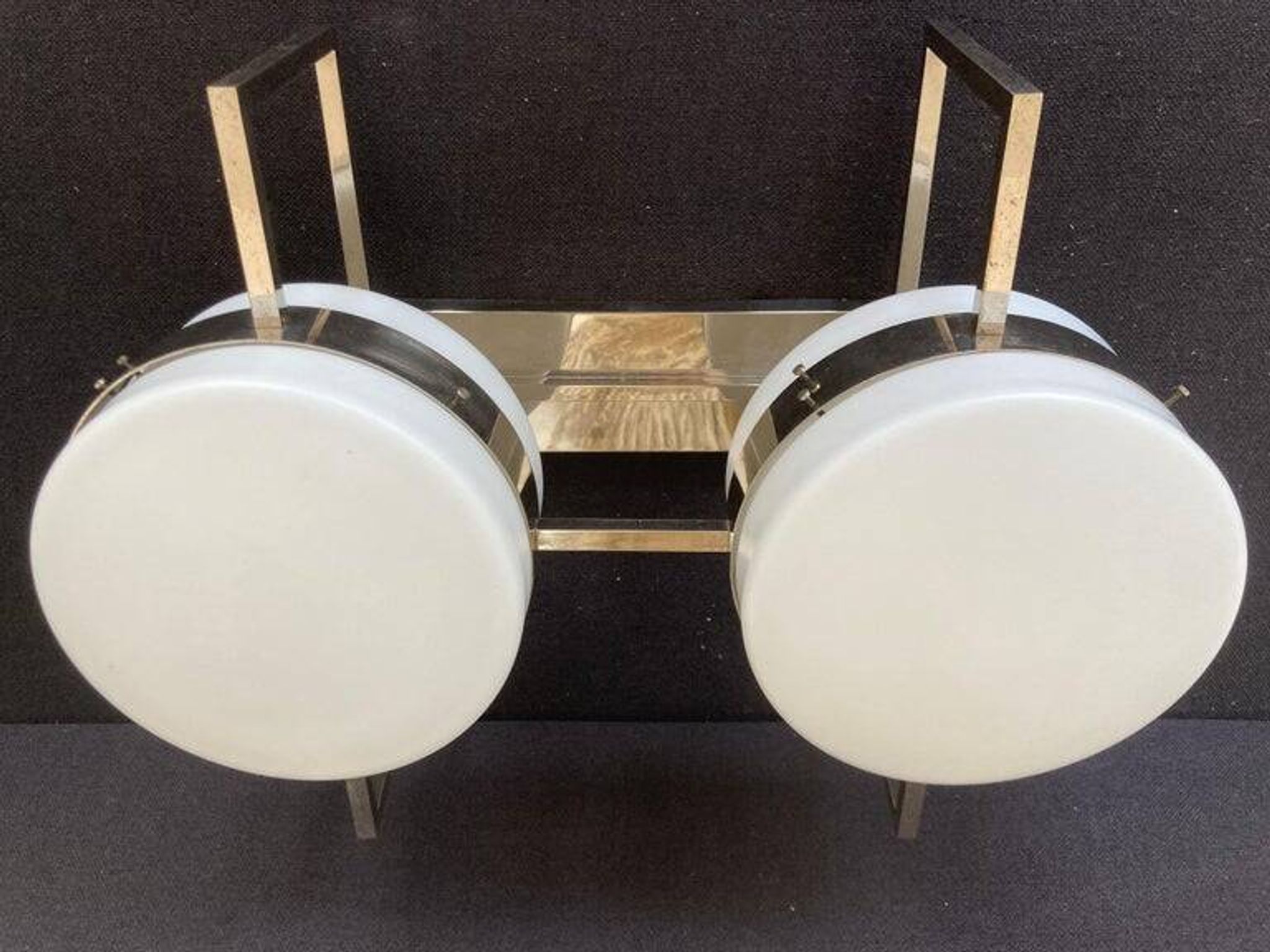 Unique big chrome Bauhaus flushmount / pendant, 1930s