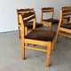 Set of 6 beech frame chairs in vintage 70s Scandinavian style.