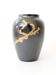 Vintage ceramic vase, black and gold, Japandi style