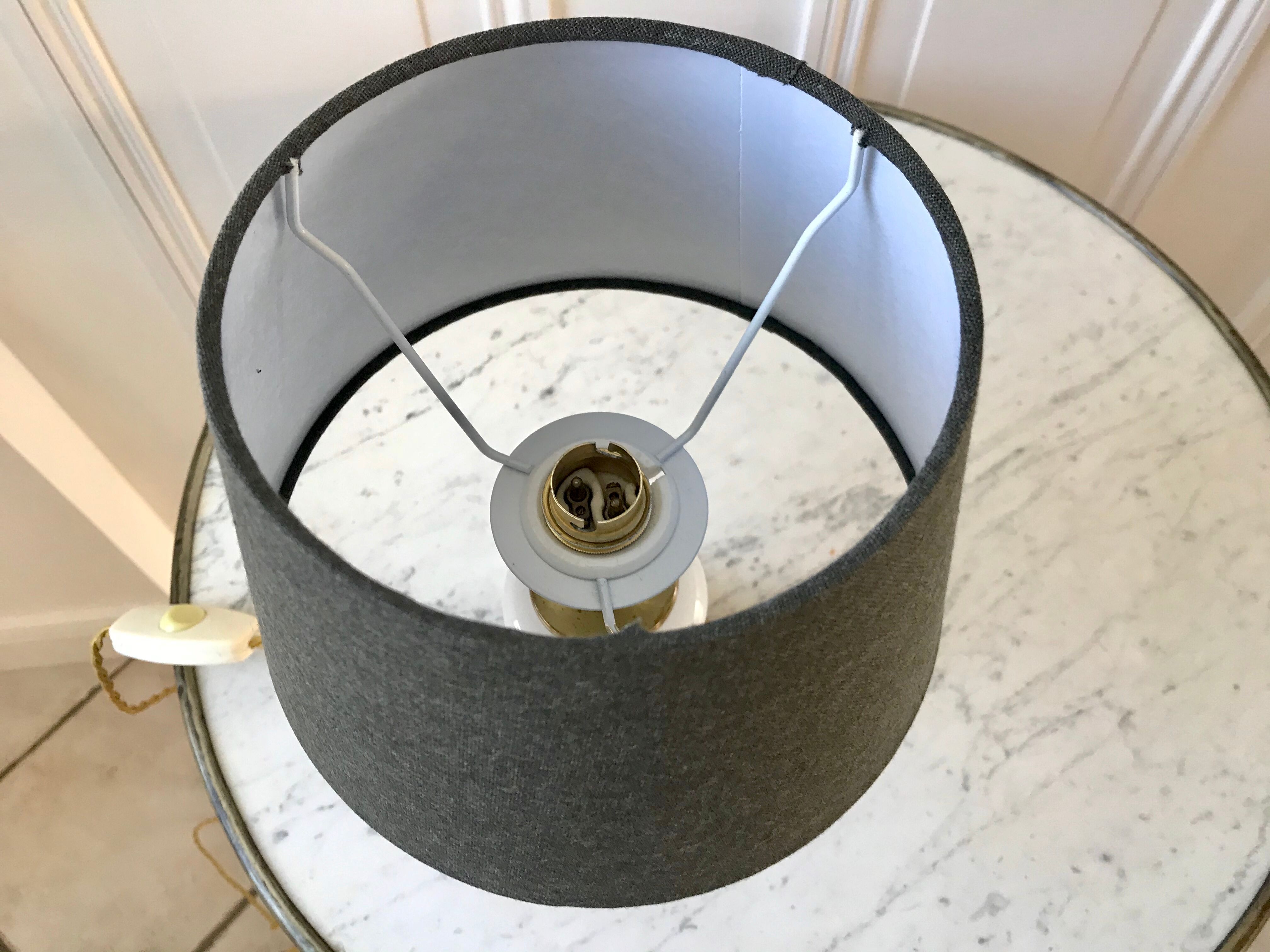 Table lamp in alabaster and brass 50s