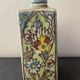 Glass ceramic bottle floral decoration and portraits Kadjar Persia xix e